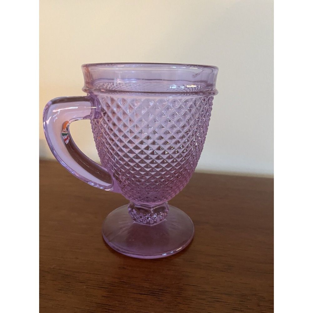 Vista Alegre Bicos Portugal Diamond Footed Amethyst Glass 1L Pitcher
